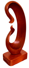 2007 Luis Potosi Ecuador Studio Contemporary Carved Wood Rare Art Sculpture Vtg picture