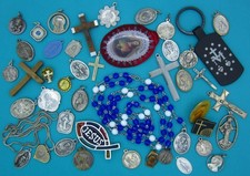 Lot Medals Chaplet Mary Jesus Preowned Items Vintage To Now Religious Catholic picture