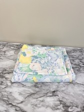 Vintage 80’s 90’s Watercolor Spring Flowers Flat Sheet & Pillowcase Full Size picture