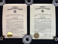 1962 & 1965 US Department Of Health Reserve Corps Certificates Senior Surgeon picture