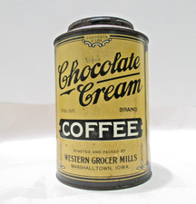 Coffee Can Chocolate Cream 3 Lb Rare Western Grocery Mills Marshalltown Iowa picture