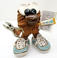 vintage HARRIE Clay DENTIST figurine handmade Indiana folk artist 1980's DDS doc picture