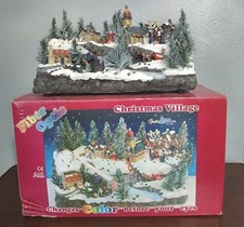 Puleo Fiber Optic Color Changing Christmas 'Village De Noel' Lighted Decor w/Box picture