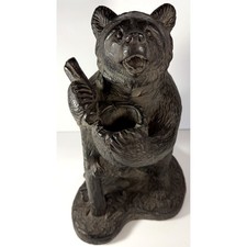 Vintage Bear Figurine with Bucket | Rustic Cabin Lodge Decor | Milano Designs picture