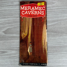 Vtg Meramec Caverns Brochure Map 1962 Fold Out Pamphlet Facts History Missouri picture