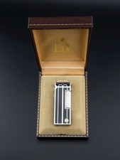 Dunhill Rollagas Lighter Art Deco Arches Black Lacquer & Silver - VERY RARE picture