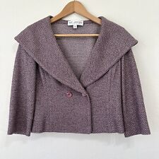 St John Collection Tweed Textured Purple Lavender Cropped Jacket Size 4 picture