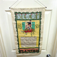 Vintage 1992 Calendar Tea Towel BLOOM Floral Garden Kitchen Linen Wall Decor picture