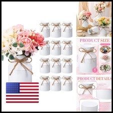 Domensi 12 Pcs Farmhouse Metal Flower Vase, White GEN-Domensi-4000 picture