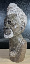 Vintage Shona Hand Carved Stone Sculpture Male Bust 9.5”H picture