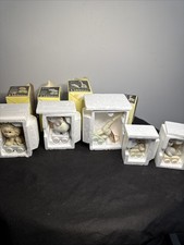 Vintage 1985 Enesco Precious Moments Birthday Train Figurines Lot of 5 w/ Boxes picture