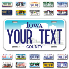 Custom state License Plates with personalized text Car 12x6- Moto 7x4 - Bike 6x3 picture