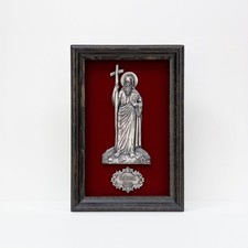 Artes St Andrew Apostle Orthodox Icon 999 Silver Plated Oak Frame 20x29cm B07 picture
