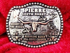 Rodeo Trophy Buckle Championship☆Bull Riding☆Pierre South Dakota☆2007☆RARE☆304 picture