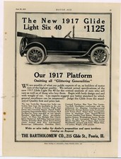 1916 Bartholomew Co. Ad: Glide Light Six Automobile for 1917 - Peoria, Illinois picture