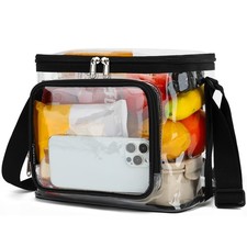 FlowFly Insulated Reusable Lunch Bag Adult Large Box for Large, Clear picture