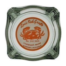Vintage Marketing Ashtray / Lou's Fish Grotto / Monterey California CA picture