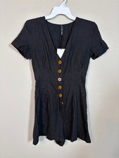 NWT Zara Black linen darted jumpsuit sz S picture