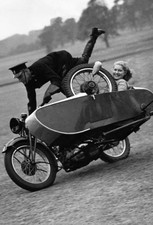 TV presenter Jasmine Bligh a steering wheelless sidecar an acrobat- Old Photo picture