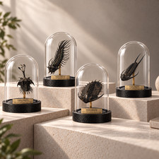 Trilobite - Fossils, Bell Jar Display Arthropods - Museum-Quality Replicas x4. picture