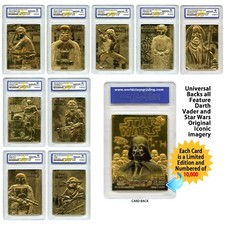 STAR WARS Set of 9 Licensed 23K Gold Cards Graded Gem Mint 10 DARTH VADER SERIES picture