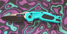 Ketuo Mini Griffin Folding Knife Blue/Green G10  Black Stonewashed 14c28n Blade picture