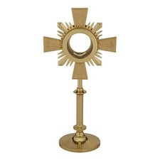 Brass Monstrance With Rays Blessed Sacrament Religion & Spirituality Collectible picture