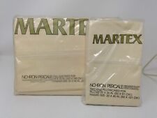 Vintage Pale Tan Martex Percale Full Flat Sheet & Pair of King Pillowcases NIP picture