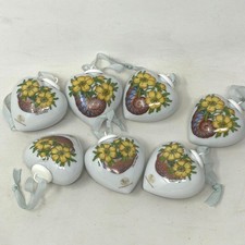 Die Lowenmarke Hutschenreuther Germany Lot of 7 Heart & Flower Ornaments *NEW*. picture