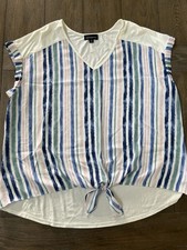 Women’s blouse Multi Color Stripes Size XXL picture