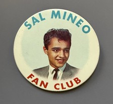A Vintage 1950s Sal Mineo Fan Club Celluloid Pinback Button picture