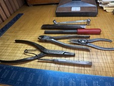 Vintage Snap-On Tool Lot 8pc Wrench Vacuum Grip Pliers Thread File PPC 205 USA picture