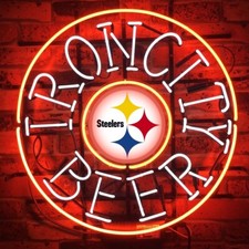 Pittsburgh Steelers Iron City Neon Signs Bar Sport Pub Store Wall Decor DE 18x18 picture