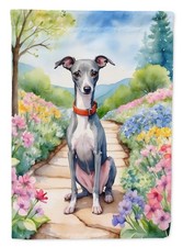 Caroline's Treasures Italian Greyhound Spring Flower Path Garden Flag DAC6652GF picture