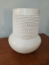 Jackie H Shutiva Acoma Pueblo Large White Corregated Jar picture