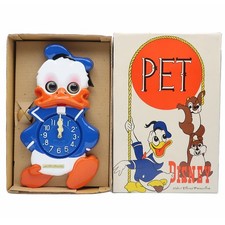 Disney Donald Duck Wall Clock MIKEN Pendulum Vintage Japan 1960s-70s Unused picture
