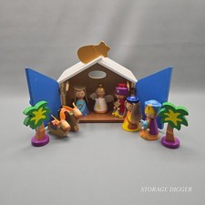2011 Costco by Taizhou Rival Art Children’s Nativity Wooden Set of 10 READ picture