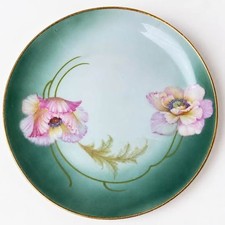 Antique c.1900–1920 P.V. Vessra Germany Hand-Painted Floral Porcelain Plate 7.5” picture