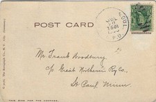WI PC sent Great Northern Ry Co Minn Wisconsin Rotograph Postcard Undivided Back picture