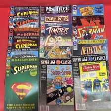 Vintage DC Comics Lot 17 Superman Batman Lobo Funeral For A Friend 1990s. •40 picture