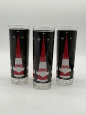 Vintage Libbey Holt Howard Atomic Santa High Ball Tom Collins Glasses Set of 3 picture