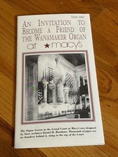 CLOSED MACYS PHILADELPHIA WANAMAKER ORGAN PAMPHLET FRIENDS OF picture