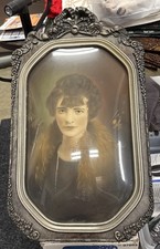 ANTIQUE 1920’s VINTAGE 20x12 CONVEX BUBBLE GLASS PICTURE FRAME PORTRAIT ART DECO picture