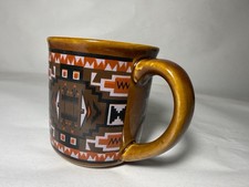 Vintage Coffee Mug Aztec Southwestern Pendleton Style Maker Unknown Very Nice picture