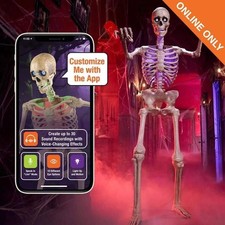 6.5 FT Animated  Grave & Bones LED App Controlled Ultra Skelly Halloween Décor picture