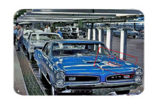 1966 PONTIAC GTO Factory ASSEMBLY Classic Car Retro Aluminum 8x12 Metal Sign picture