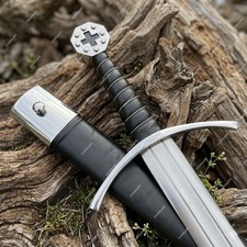 Handmade Crusader's Oath Sword 5160 Spring Steel Medieval Arming Sword picture