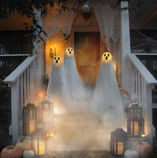 Light Up Ghost Halloween Outdoor Yard Decor 3 Piece Set 3ft Decoration picture