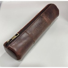 MILITARIA STUFFS Vintage Leather Pencil 8 inches x 3 x 3 inches, Brown  picture