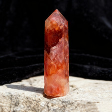 Natural Fire Quartz Tower Points, Crystal Healing Obelisk Wand, Spiritual Gift picture